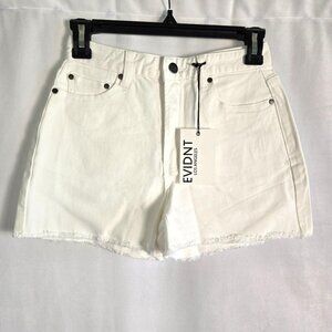 EVIDNT Anthropologie LA White Raw Hem Stretch Shorts Sz 26 NWT $108 Retail
